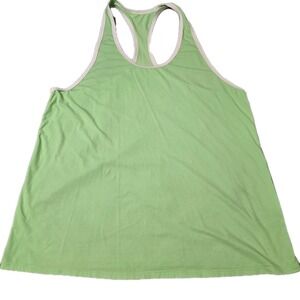 Alo Women's Ivy League Yoga Racerback Tank Ultramint Green With White Trim Med